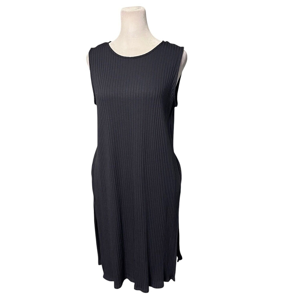 J. Jill Wearever Midnight Blue Ribbed Pullover Dress Size Small